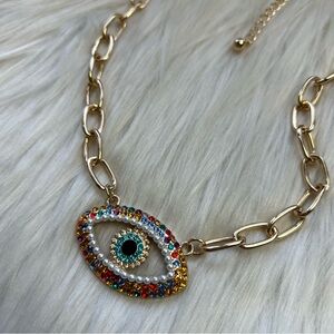 Natasha hamsa eye necklace